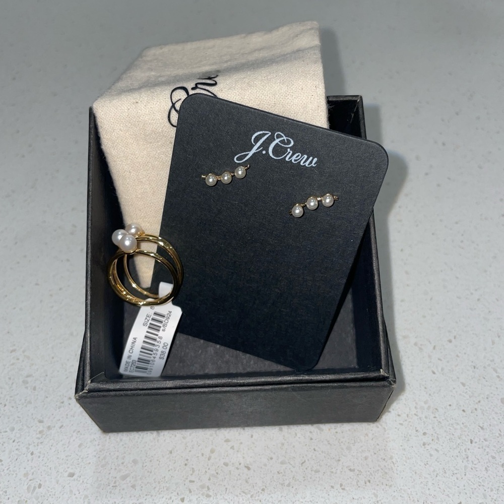 NWT J. Crew earrings and ring